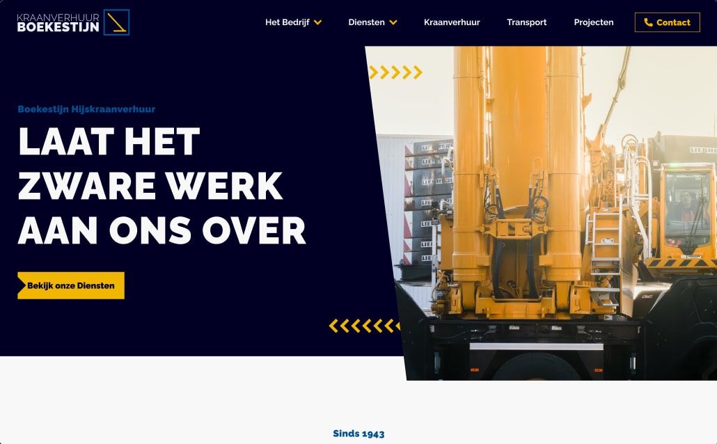 Screenshot van de website van Boekestijn Kraanverhuur